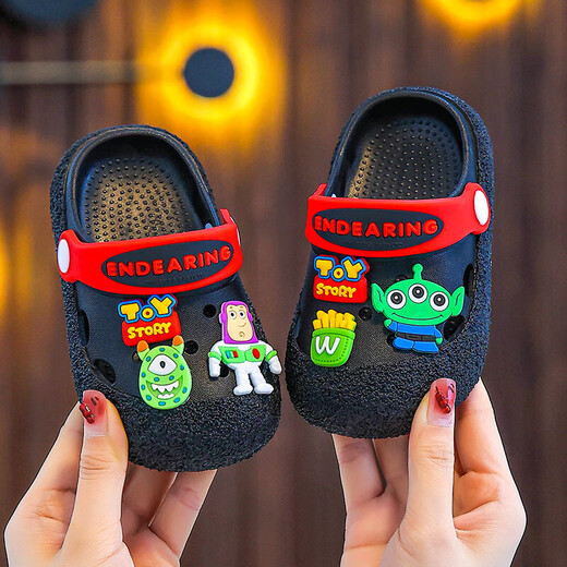 Children's Croc Shoes Summer Buzz Lightyear Cartoon Slippers Home Furnishing Girls Baby Little Boys Non-Slip Sandals for Outerwear White 24-25 Sizes Inner Length 15CM