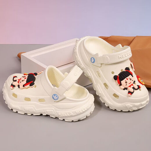 Ye Yu 2025 NUEVA EVA NEZHA Slippers para niños de 3 a 6 años zapatos de agujero de playa de 3-6 años Summer Suminio suave sin deslizamiento Modelo de imagen principal 32 -33