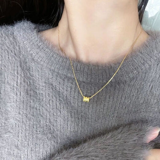 KZD old phoenix non-fading small waist necklace women's light luxury niche ins style sweater chain clavicle chain titanium steel color preserving non-fading waist gold o chain