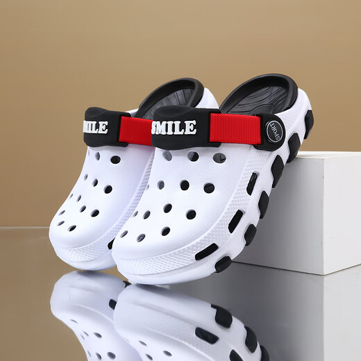 G.DUCKKIDS little yellow duck boy hole shoes children's sandals 2025 summer boy new style non-slip baby outdoor beach soft sole anti-grey 29 / shoe length about 17.0cm
