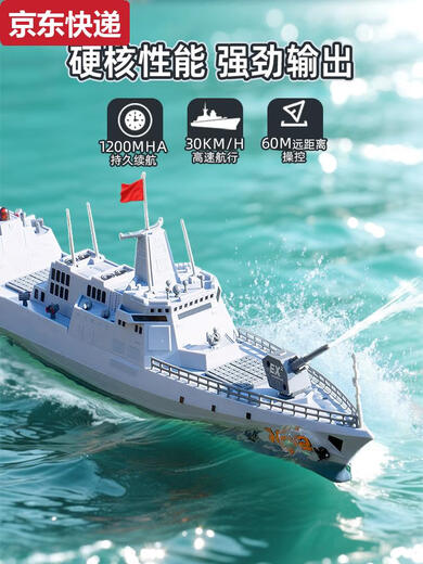 ZKHE2025大马力水上电动遥控船玩具航空母舰军舰模型可下水潜水艇 福建号航空母舰双电机输出 2组充电电池+遥控电池+充电线