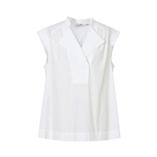 
Ainos Essi [Same Model in Shopping Mall] 2025 Summer New Product Pima Cotton White Shirt French Shirt Top Women 40525070 White L