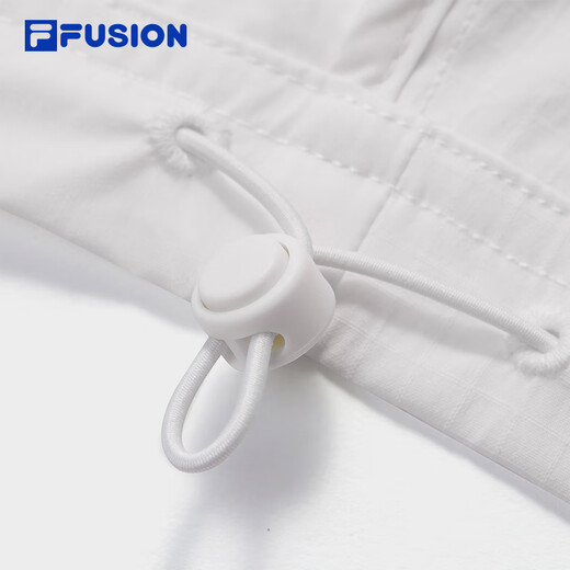 FILA FUSION斐乐潮牌梭织短袖外套女2025秋新款时尚宽松短款上衣 云白色-WT S 160/80A/S