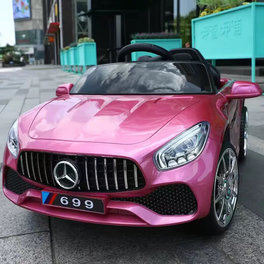 Kaooseen Mercedes-Benz same model children's electric car four-wheeled with remote control baby car for boys and girls, toy car can be charged by a person, low-end model car without battery, no function, electric drive