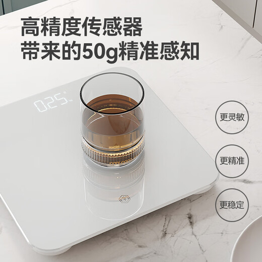 JD.com made intelligent weight scale white household precision weight scale electronic scale health scale weight loss adult body scale high precision screen durable weight management
