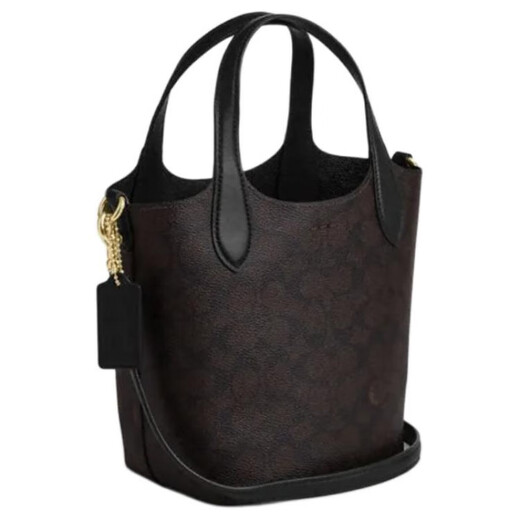Coach Hanna18 Magnetic Schnalle-Close-Künstlungs-Leder-Crossbody Einsöder-Eimer-Bag-Handtasche Kleine Frauen-Walnuss-Basispakete für Frauen (Bag + Staubbeutel)