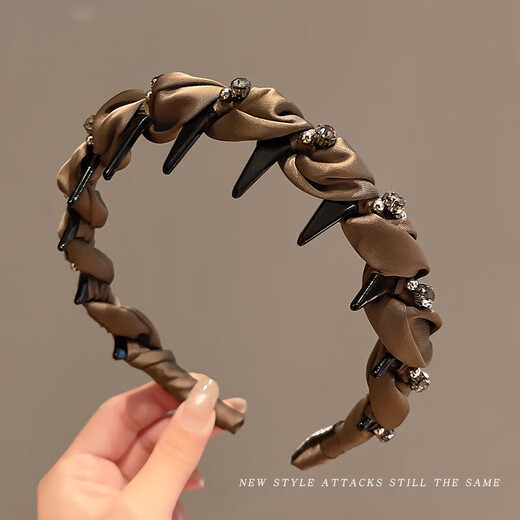 BARY REEF high cranium rhinestone headband women's 2025 new face wash special headband daily wear hair band pressure hairpin headwear black rhinestone headband