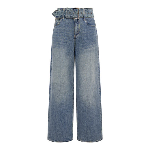 Dzzit Jeans 2025 Autumn Nuevo estilo de mezclilla con pantalones de pierna ancha para mujeres 3J3R8121s Blue XS