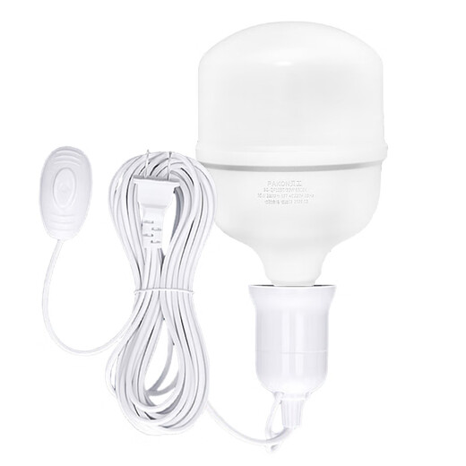 Beigong wired LED light bulb E27 screw suspension plug-in lamp stall home balcony switch plug light 35W bulb + 4 meters wire