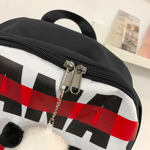 Schoolbag weibliche Studentin Nischen Design Sense Einfacher vielseitiger Brief Trendy Backpack weibliche High School Internet Promi Rucksack NN-6151# Schwarze rote Single-Tasche
