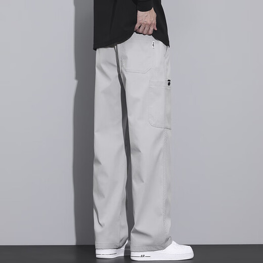 
Official flagship store 2025 spring and summer new men's casual trousers work pants straight loose wide-leg pants Filaz9856 light gray FN M