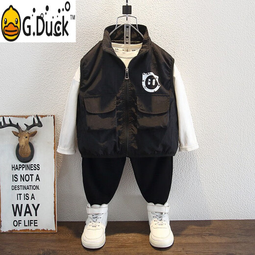 G.DUCKKIDS children's vest boy trendy handsome children's spring clothes trendy medium-sized children's baby spring and summer casual vest trendy blue 150 cm
