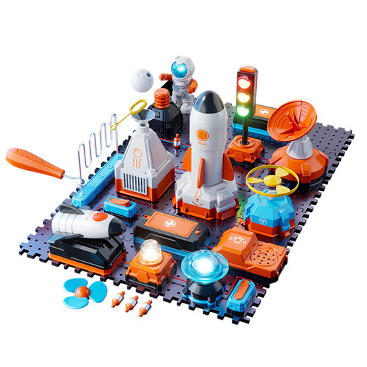 Elektronische Bausteine ​​für Kinder blockiert Luft- und Raumfahrtmodell zusammengebautes Spielzeug Wissenschaft und Bildungsexperiment
