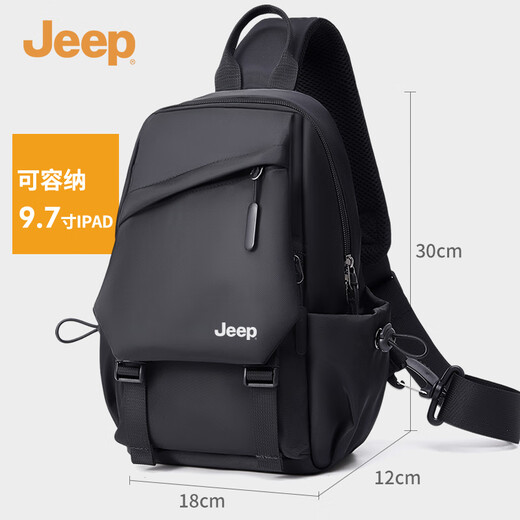 Sac à bandoulière Jeep pour hommes de grande capacité sac à corps cross-body portable de banlieue portable petit sac à dos poitrine répandue sac 2025 Nouveau sac de voyage noir