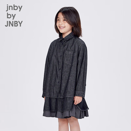 Jnby by JNBY new Jiangnan Buyi children's dress 24 autumn girls 1O7G12150 990/denim black 160cm