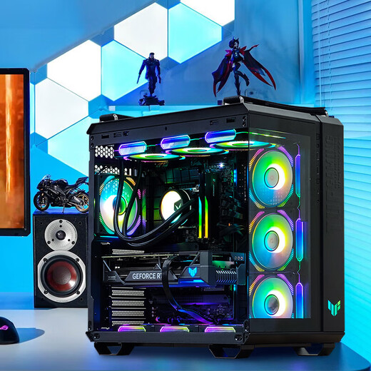 ASUS ROG family bucket Ryzen AMD 9800X3D host TUF5080/5070/5060 graphics card E-sports game assembly computer diy ammunition depot sea view room desktop special price 9800X3D/TUF5070Ti/32G host package