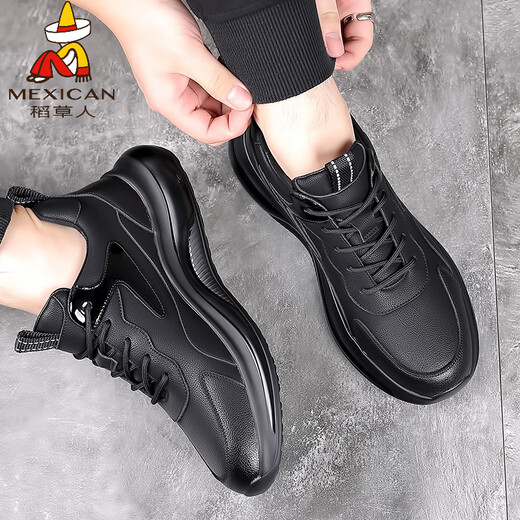 Scarecrow (mexikanisch) 2025 Frühling, Sommer und Herbst Neue Männer mit atmungsaktivem, weichem Sport und lässige, vielseitige tägliche Schuhe Beliebte Wear-Resistant Herrenschuhe 9901 Black 39