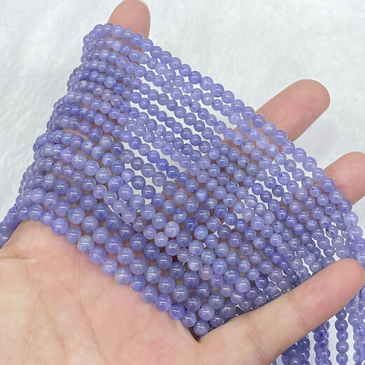 Chili natural tanzanite three-circle bracelet for women, fashionable, fresh and simple, crystal multi-circle bracelet, jewelry, gift, versatile 2/4-4.2MM/round beads/three circles