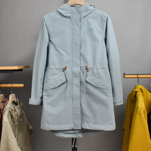 北面（The North Face）冲锋衣女24秋冬户外运动防水中长款单层外套5AYC正品速发 N3N米白色 XL/170
