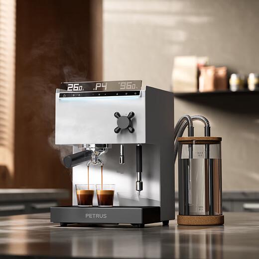 Petrus 3888pro Coffee Machine Hogar italiano Concentrando Semiautomático Oficina Comercial Pequeña máquina de leche de leche de leche Dual caldera de agua caliente Holy Holiday Space (