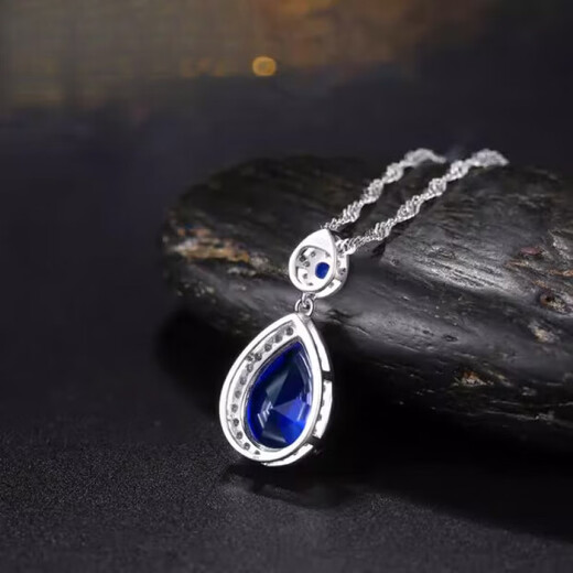 DL 1998 Fat Donglai same style tanzanite pendant sapphire pendant for women Japanese and Korean silver plated 18k gold colored gemstone necklace expensive