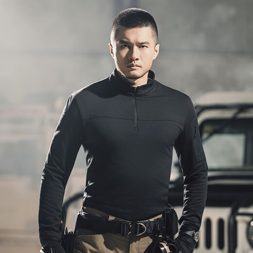 Dragon Tooth third generation defender lightweight stand-up collar fleece sweater warm jacket men's outdoor leisure sports slim tactical jacket polar night black M 175/96A 141-156Jin Jin equals 0.5 kg