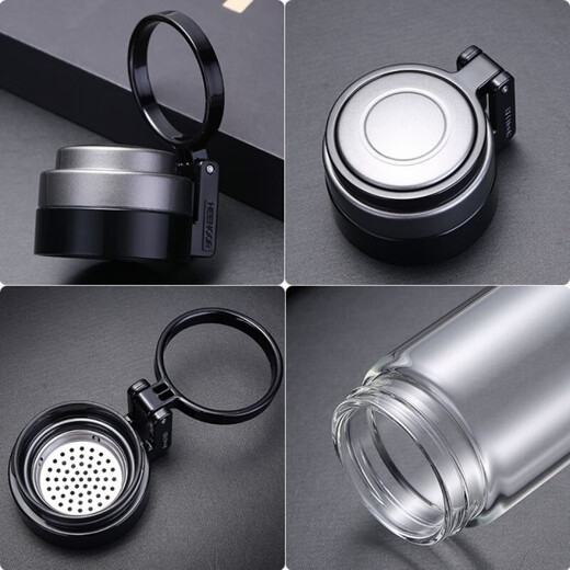 Heenoor glass cup thickened single-layer heat-resistant filter tea cup large portable water cup men's car cup casual cup 6076-695 ml none