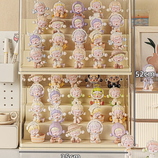 Only Blind Box Display Rack Dustproof Lego Ornament Cabinet Display Box Storage Box Collection Box Toy Rack Large Covered Three-Ladder Model 2 Pack