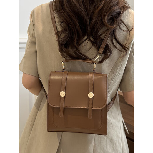Dadong Rucksack Frauen 2025 Neue Trendy Retro Student Rucksack Britische multifunktionale Schulbag Handtasche Schwarz