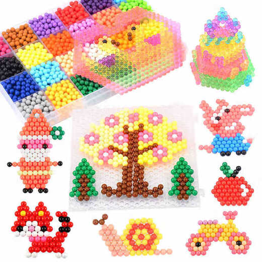 Heimlich süßer Wasser Nebel Magie Perle Nacht Perle Spielzeug Magic Perle Glühen handgefertigte DIY -Kinder -Set -Material Set Girl Toys 3 Farben 300 Luminous Perlen