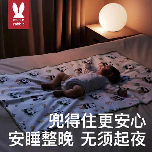 Moer Rabbit Baby Urin -Separatorpolster Großgröße wasserdicht waschbarer, atmungsaktives Kinder -Kinder -Harnblech -Blechpflegepolster (7A) Süßes Panda 50x70 cm