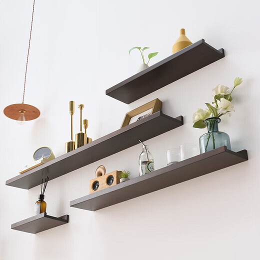 Jiayi solid wood storage rack on the wall punch-free storage rack partition wall hanging bookshelf entryway laminate wall wooden storage rack