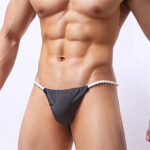 One piece of cloth underwear tattoo tattoo Japanese six-foot pants sun tanning briefs sun tanning thong L European size thin ice silk white