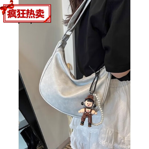 侑瑟（YOUSE）感包女款新款流行时尚通勤单肩包大容量百搭斜挎饺子包 黑色单包