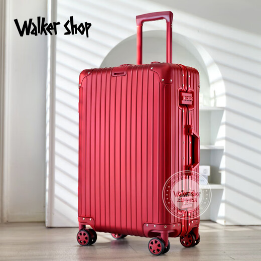 Walker Shop thickened all-aluminum alloy large-capacity 20-inch trolley suitcase business suitcase 28 multi-function boarding suitcase for men rose gold 28 inches (37 karat with a large capacity of about 92 liters)