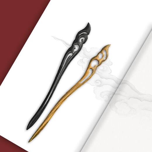 Another snow-falling bun in Chilu - ancient style hairpin ebony green sandalwood bun bun hairpin hairpin hair accessory 18 cm ebony drop bun