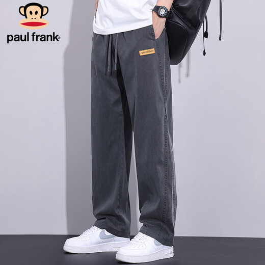 Big Mund Monkey (Paul Frank) Hosen Herren Sommer Straight Lose Casual Hosen Herren Amerikaner Weitbeins Männer Hosen Moderner grauer XL