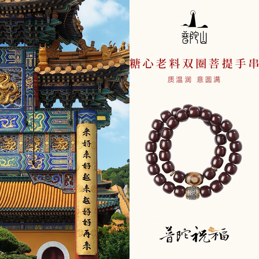 Putuo Mountain Bodhi Bracelet Men's Double Circle Old Material Jade Bodhi Root Bracelet Women's Buddha Bead Plate Playing Couple Birthday Gift