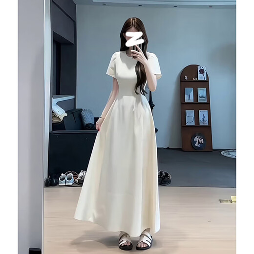 Garnuo Robe blanche pour les femmes en été 2025 Nouveau style Break Tempérament français Robe minceur de taille mincer