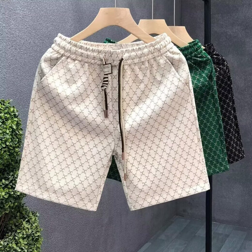 濮水方方短裤男潮牌夏季运动休闲美式字母卫裤百搭 X838-黑色 L