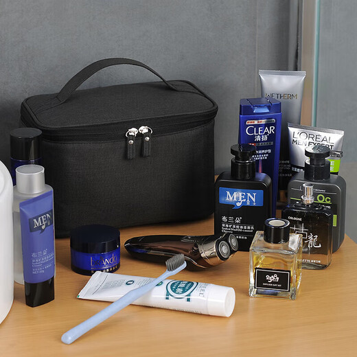 Chengyang Wash Bag Men's Travel Bag Large Capacity Storage Bag Dry and Wet Separation Sports Waterproof Portable Swimming Bag Elegant Black Wash Storage Bag Large Capacity Storage/Convenient Travel