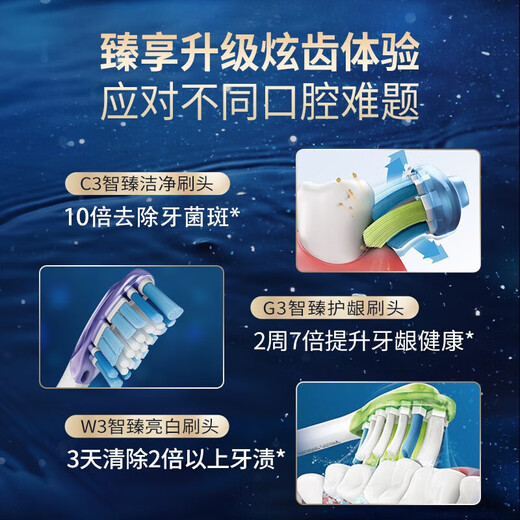 飞利浦（PHILIPS）电动牙刷头替换头适配HX9924HX9903HX9911HX9912HX9954HX9924 G3智臻护龈型刷头 1支 HX9053/96黑色单只拆盒