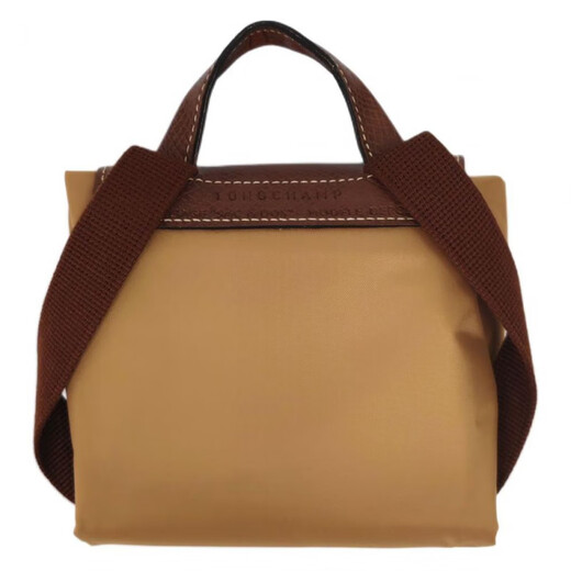 珑骧（longchamp）LePliageORIGINAL金色配饰再生帆布双肩包中号女款沙色 基础装(包)