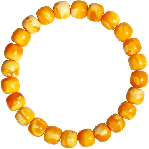Jiuseyun Seiko Authentic Original Mineral Russian Material Orange Peel Old Beeswax White Flower Tiger Skin Pattern Old Style Single Circle Bracelet Buddha Beads Wenwan Bracelet Orange Peel Old Flower Wax Single Circle 7mm