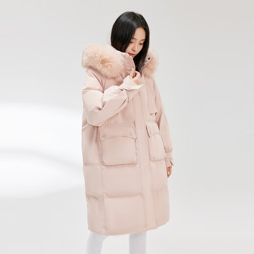Xuezhongfei [removed from the shelves] [Cheng Yi recommends] Fox big fur collar new autumn and winter versatile warm big fur collar multi-color down light velvet powder 1591 L 170/92A