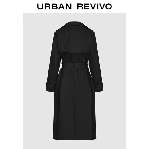UR2025 Autumn New Women's Clothing Temperamento simple Cadena de viento de estilo Windbreaker UIS150005 Negro S