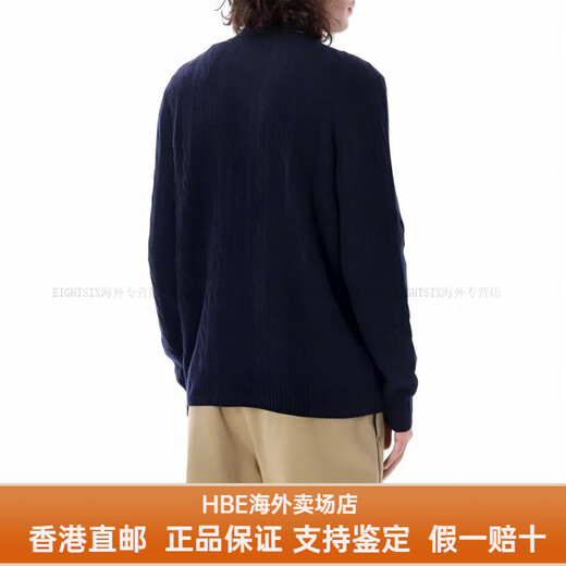 Polo Ralph LaurenRalph lauren纯色小马刺绣立领半拉链长袖毛衣 男款送女友男友 海军蓝色 XS