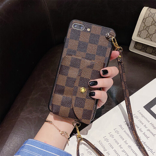 Convient pour Honor 400 Mobile Phone Case Magic7 / 6pro Nouveau sac de carte 300ultra 90/70/10 / 80por Brown Plaid + Brown (grande capacité) Bag Honor 90
