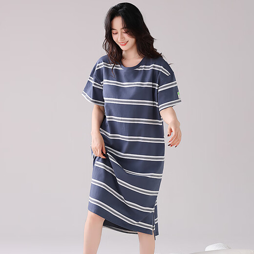 莫代尔睡裙女款夏季短袖睡衣裙2025年新款夏天薄款孕妇夏款连衣裙 ZH14101 2XL (175)