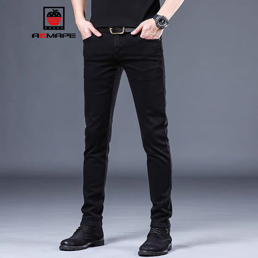 
AEMAPE American Apple high-end jeans men's summer thin straight stretch slim fit small feet men's casual long pants men 1049 gray 30 suitable (110-120Jin [Jin equals 0.5 kg])